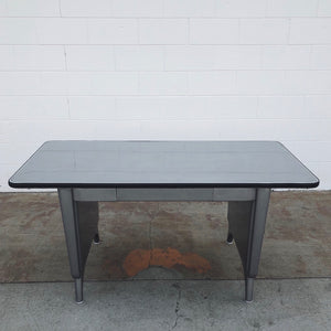 Allsteel Brushed Steel Panel Leg Table